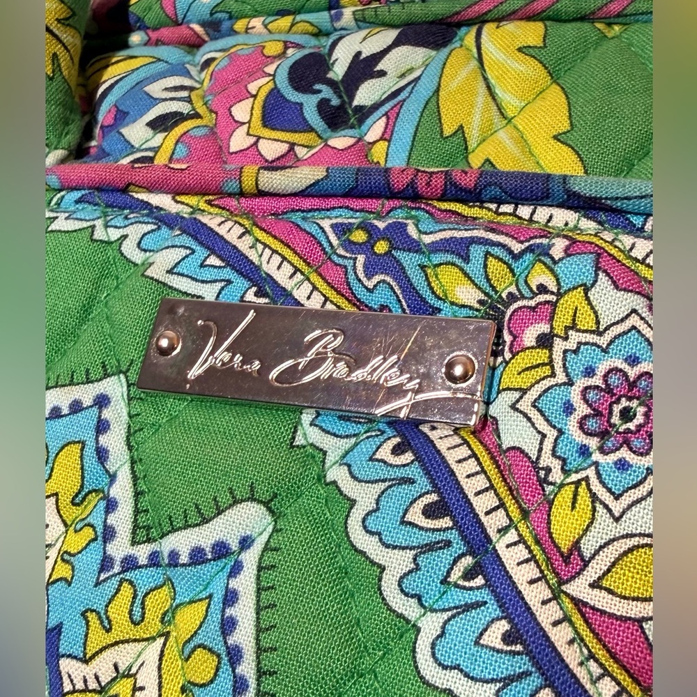 Vintage Vera Bradley Emerald Paisley Pattern Bowler Style Purse - Picture 3 of 11